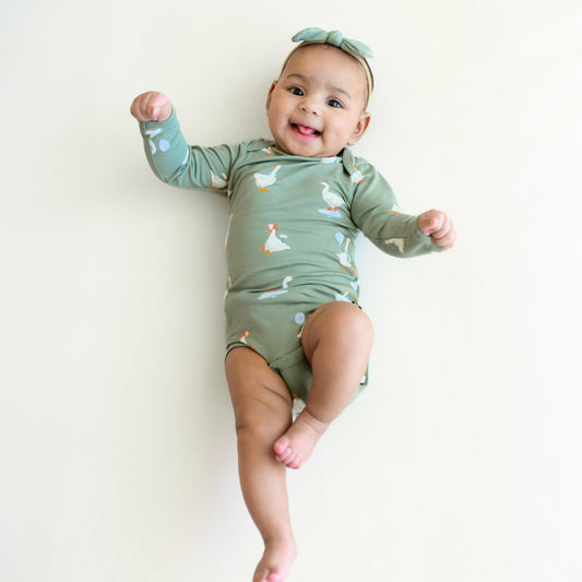 Kyte Baby Long Sleeve Bodysuit in Silly Goose