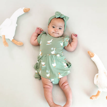 Kyte Baby Twirl Bodysuit Dress in Silly Goose