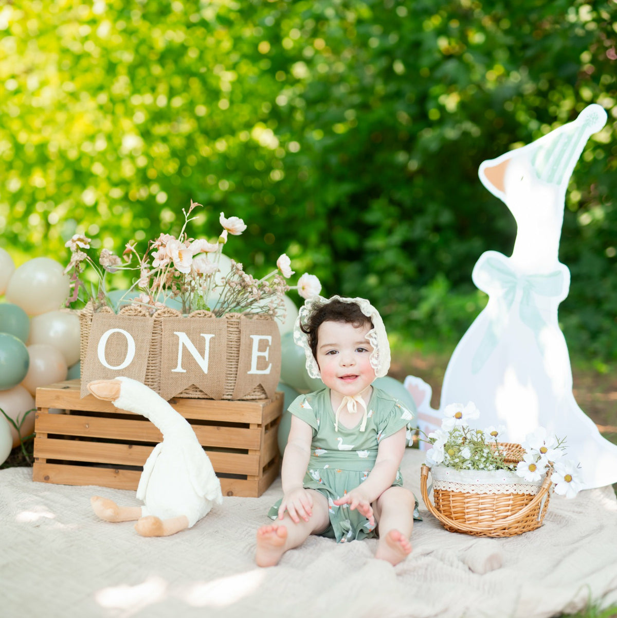 Kyte Baby Twirl Bodysuit Dress in Silly Goose