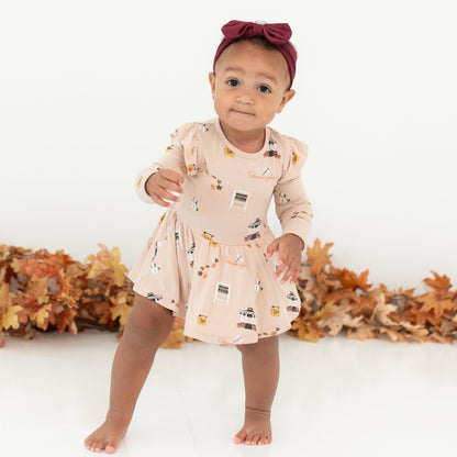 Kyte Baby Long Sleeve Twirl Bodysuit Dress in Gilmore Girls