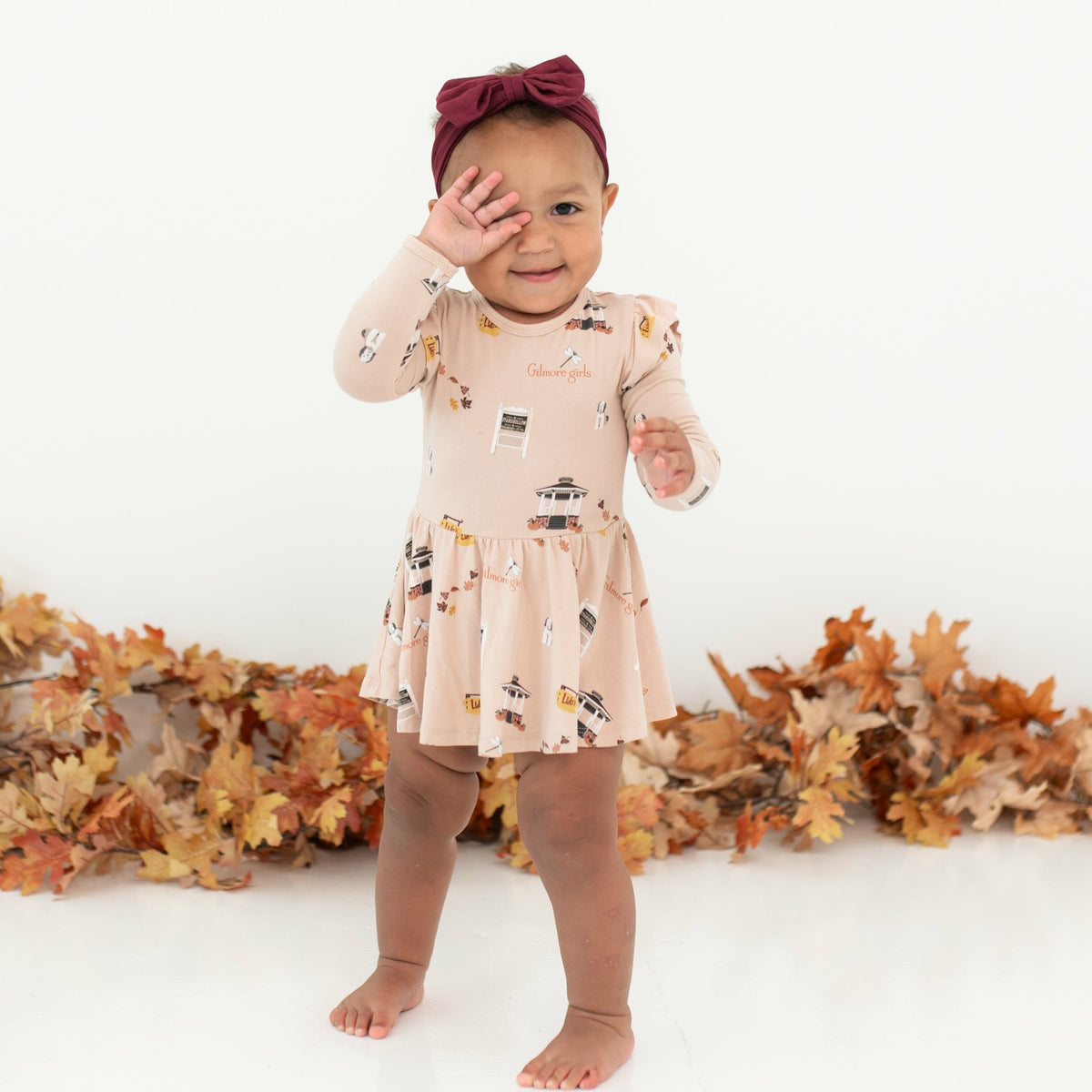 Kyte Baby Long Sleeve Twirl Bodysuit Dress in Gilmore Girls