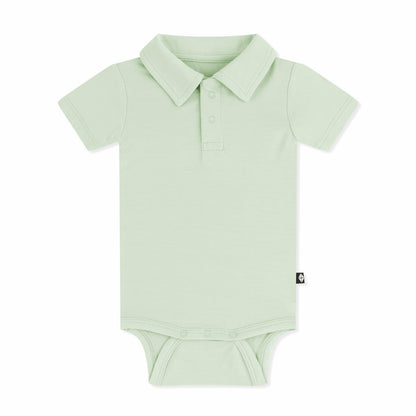 Kyte Baby Polo Bodysuit in Basil