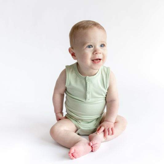 Kyte Baby Sleeveless Bodysuit in Basil