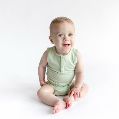 Kyte Baby Sleeveless Bodysuit in Basil