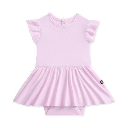 Kyte Baby Twirl Bodysuit Dress in Thistle