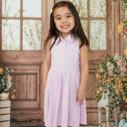 Kyte Baby Polo Bodysuit Dress in Thistle