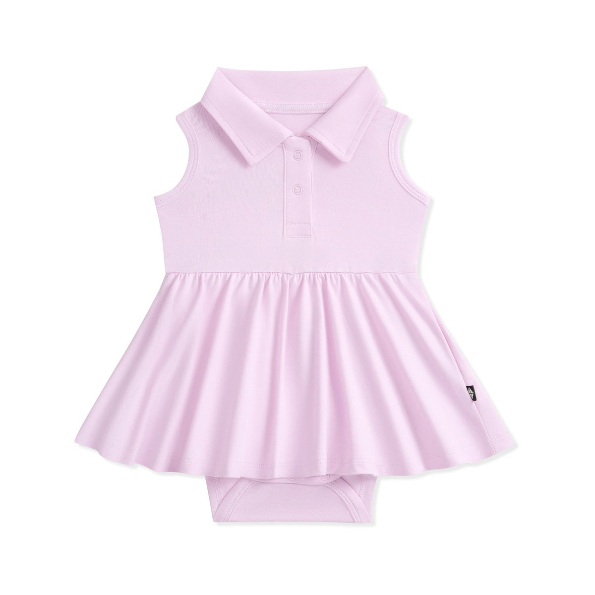 Kyte Baby Polo Bodysuit Dress in Thistle