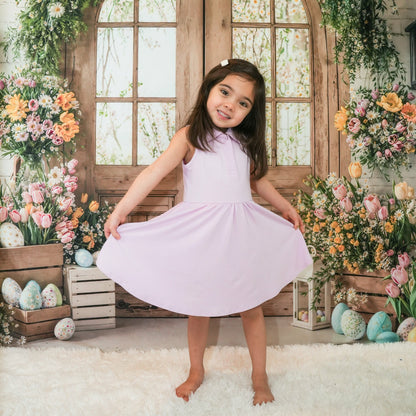 Kyte Baby Polo Bodysuit Dress in Thistle