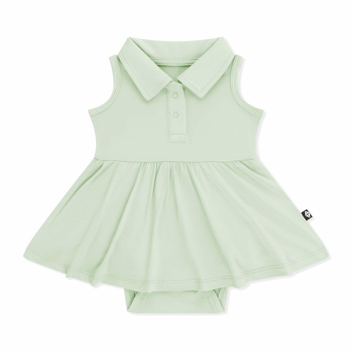 Kyte Baby Polo Bodysuit Dress in Basil