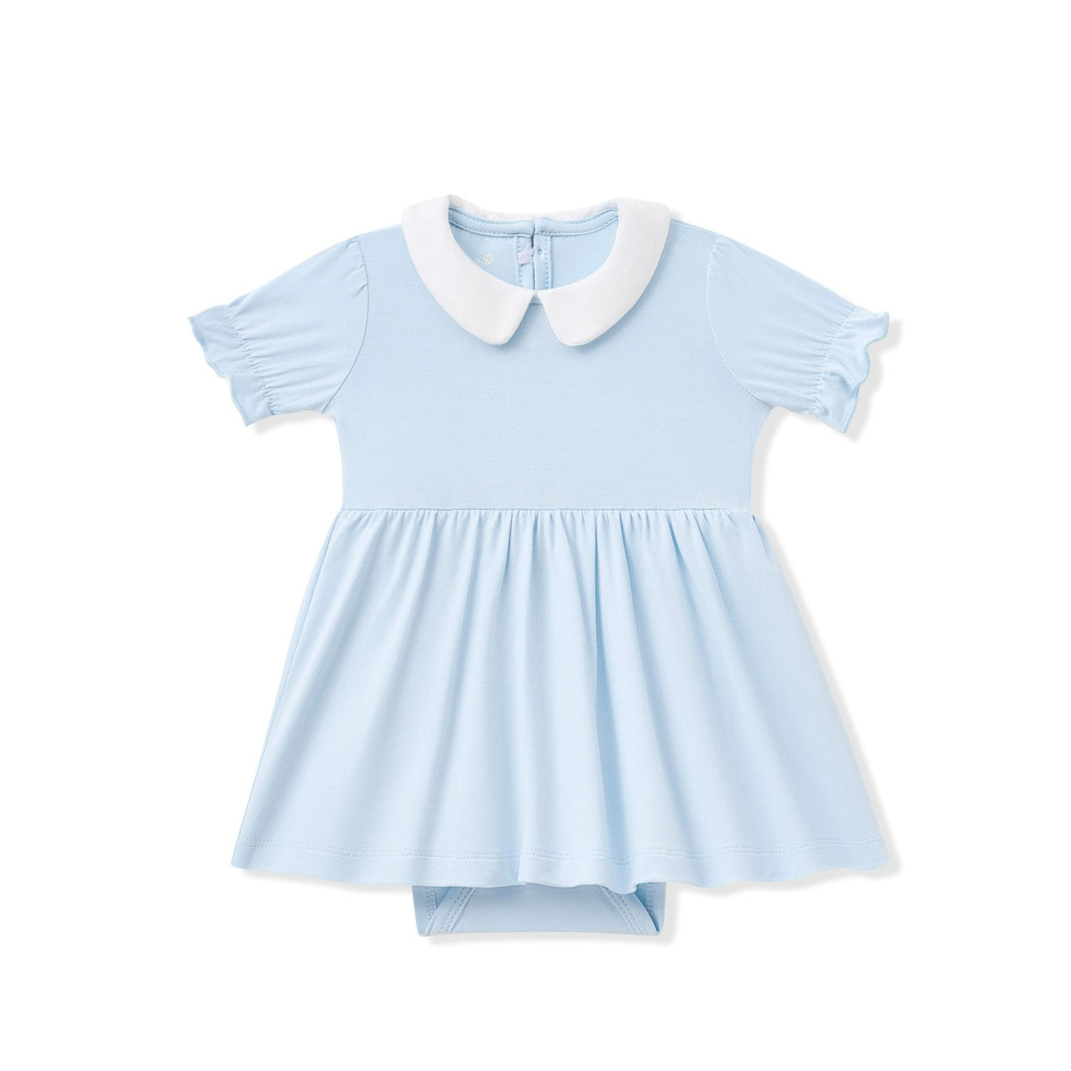Kyte Baby Peter Pan Collar Bodysuit Dress in Breeze