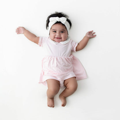 Kyte Baby Peter Pan Collar Bodysuit Dress in Sakura