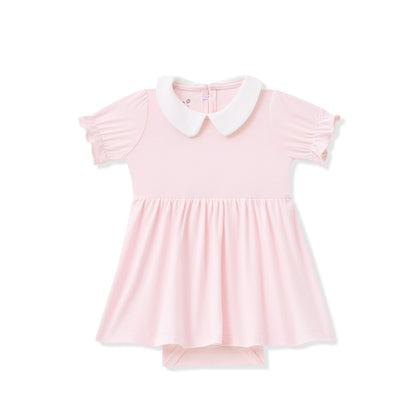 Kyte Baby Peter Pan Collar Bodysuit Dress in Sakura