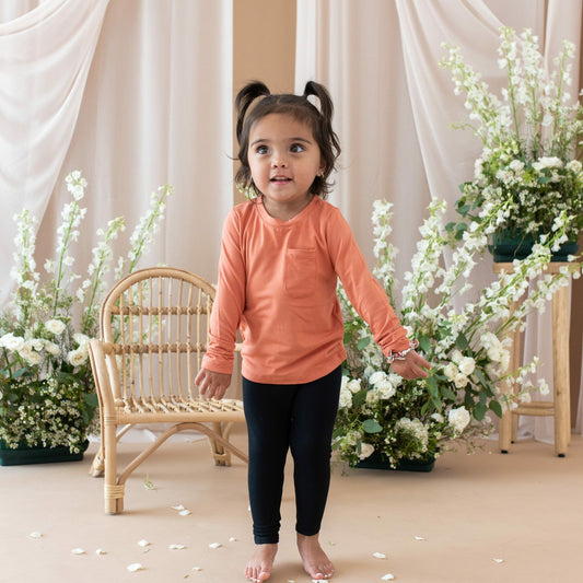 Kyte Baby Ribbed Leggings in Midnight