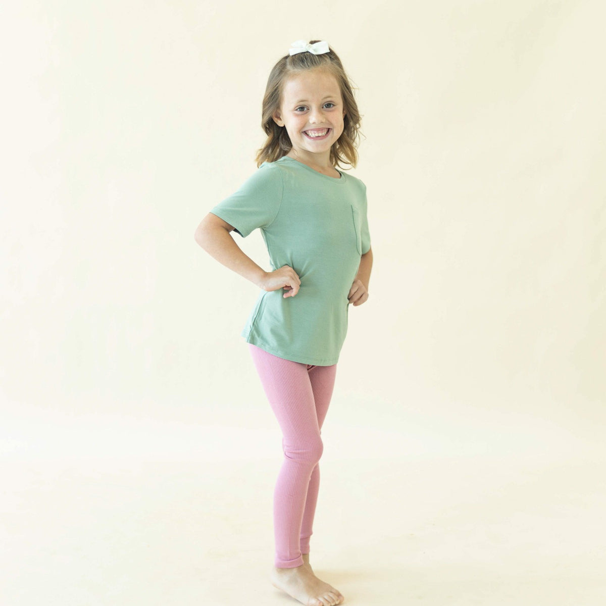 Kyte Baby Ribbed Leggings in Apple Blossom