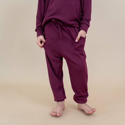 Kyte Baby Ribbed Jogger Pant in Burgundy