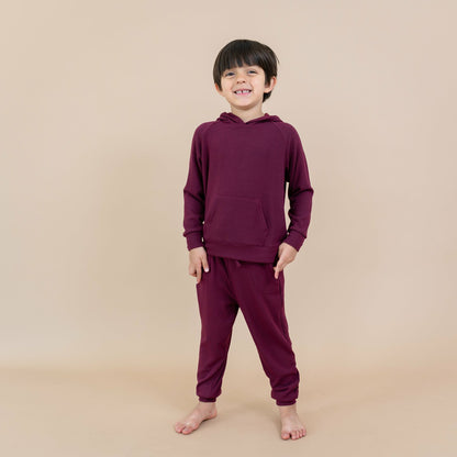 Kyte Baby Ribbed Jogger Pant in Burgundy