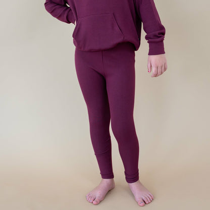 Kyte Baby Ribbed Leggings in Burgundy