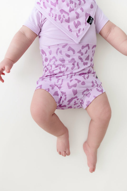 Kyte Baby Bummies in Thistle Leopard
