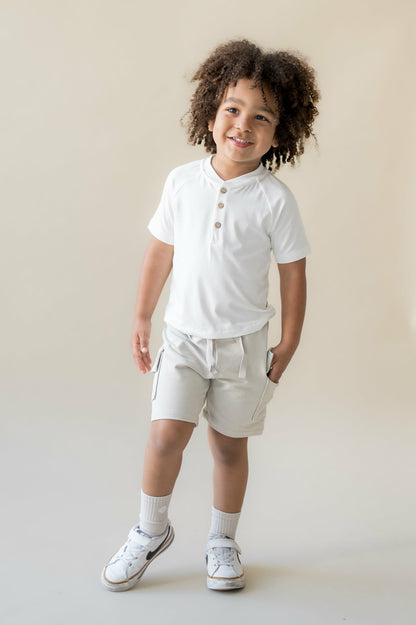 Kyte Baby Cargo Short in Oat
