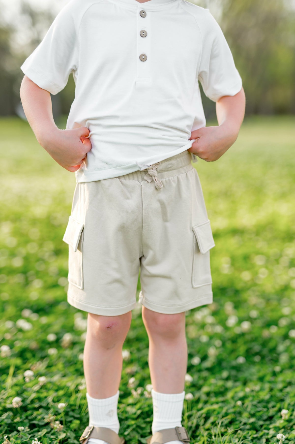 Kyte Baby Cargo Short in Oat