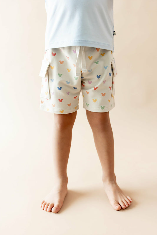 Kyte Baby Cargo Short in Pastel Mickey Mouse