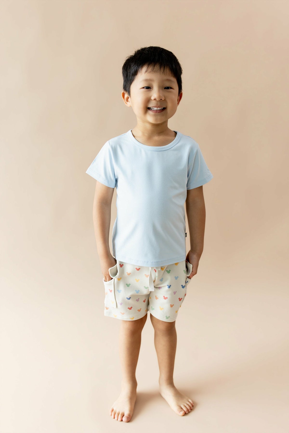 Kyte Baby Cargo Short in Pastel Mickey Mouse