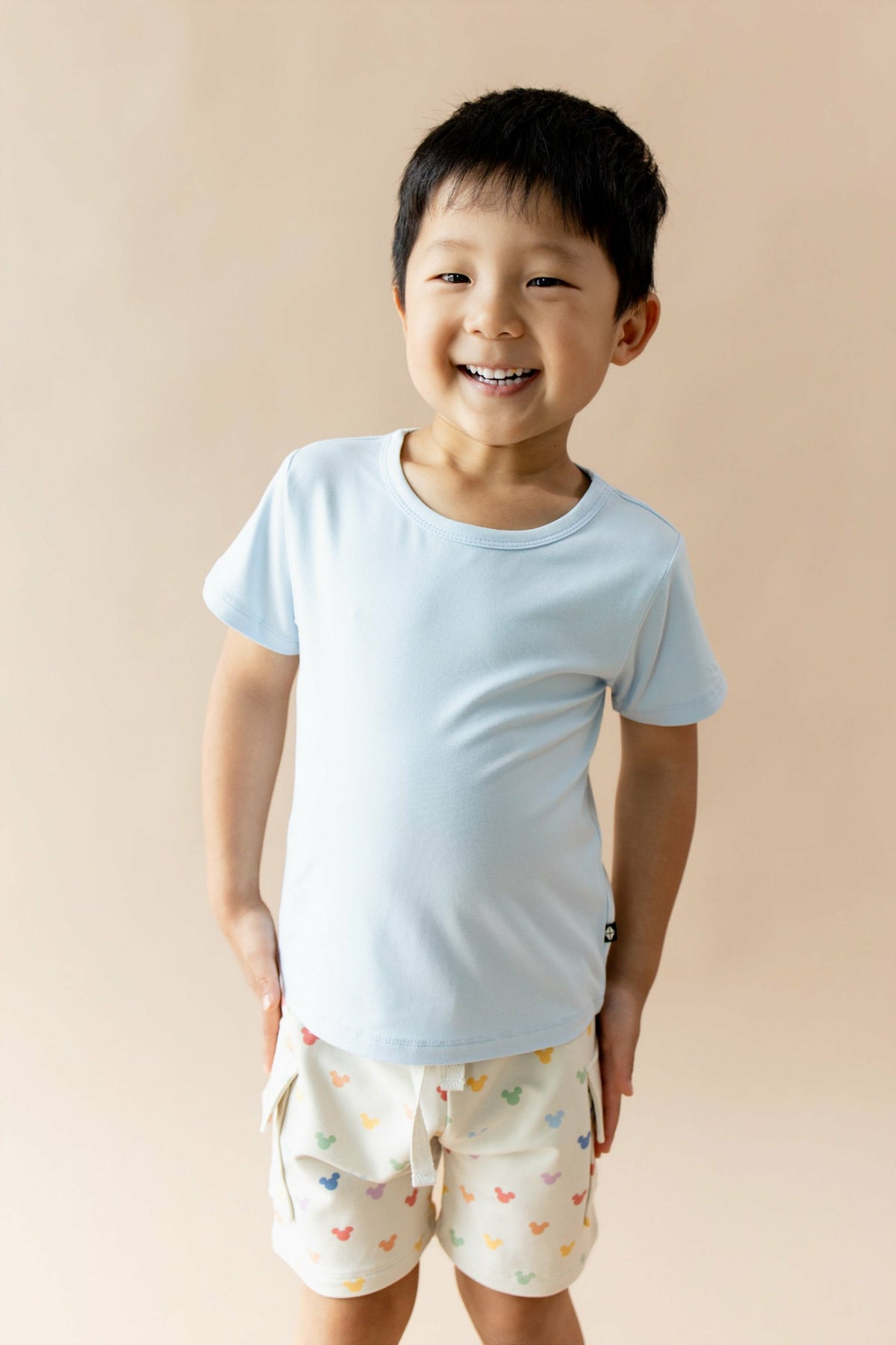 Kyte Baby Cargo Short in Pastel Mickey Mouse