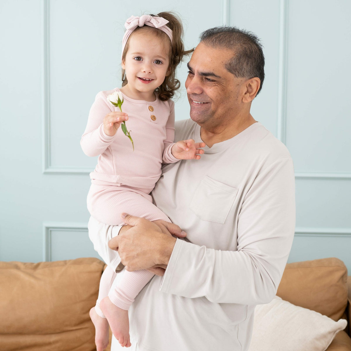 Kyte Baby Ribbed Henley Set in Blush