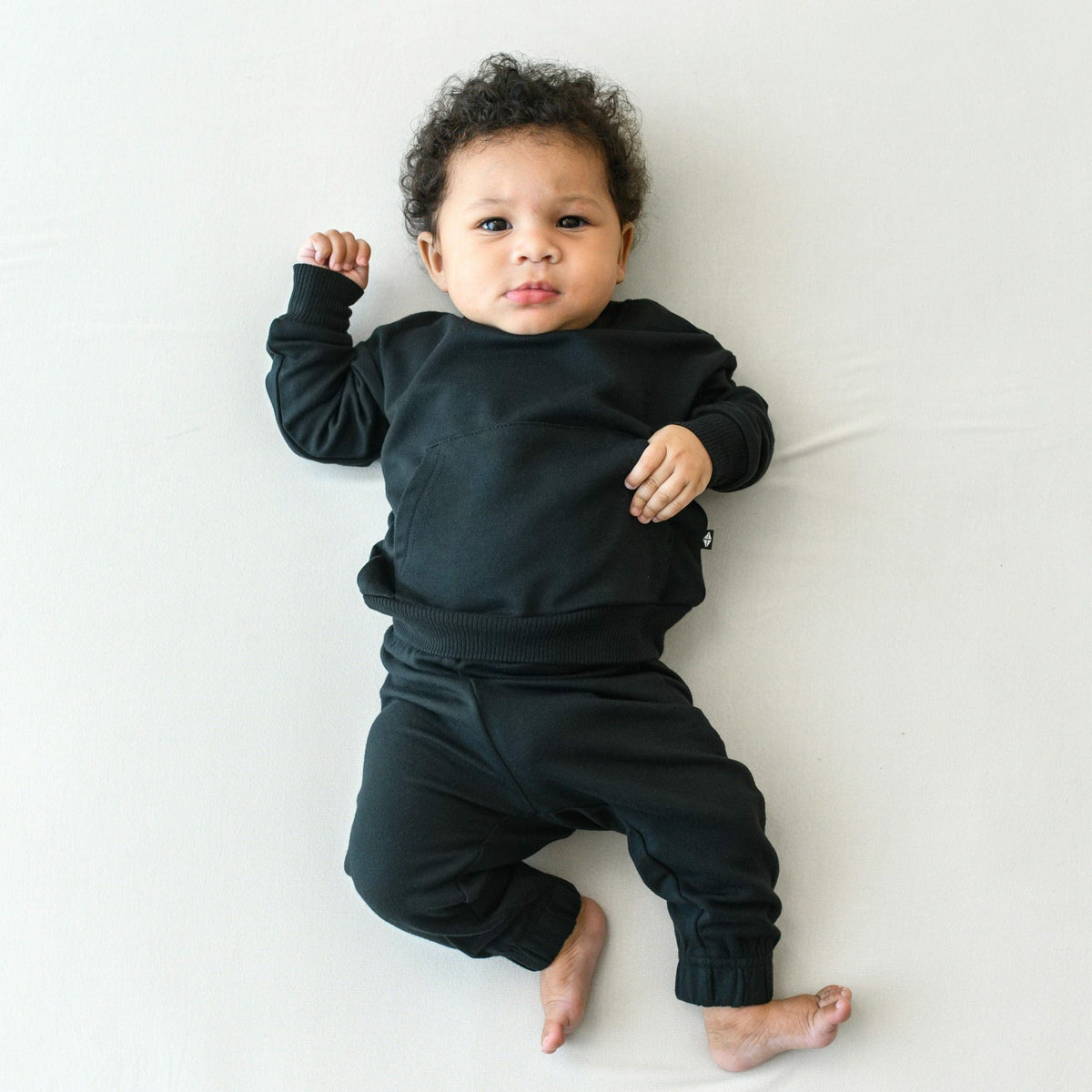 Kyte Baby French Terry Jogger Set in Midnight Black