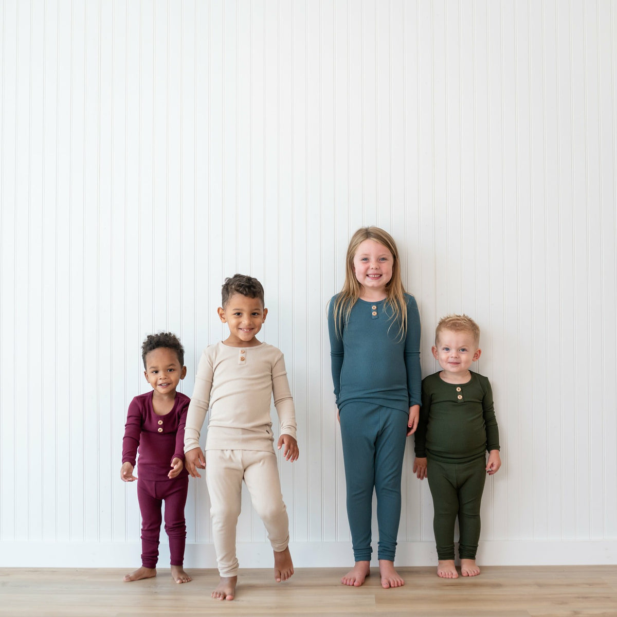 Kyte Baby Ribbed Henley Set in Burgundy