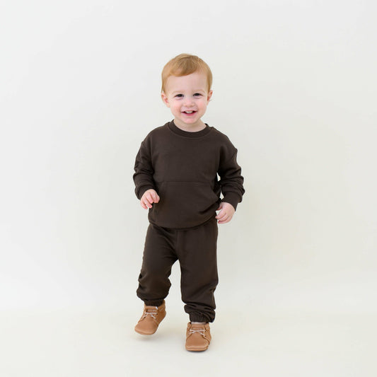 Kyte Baby French Terry Jogger Set in Espresso