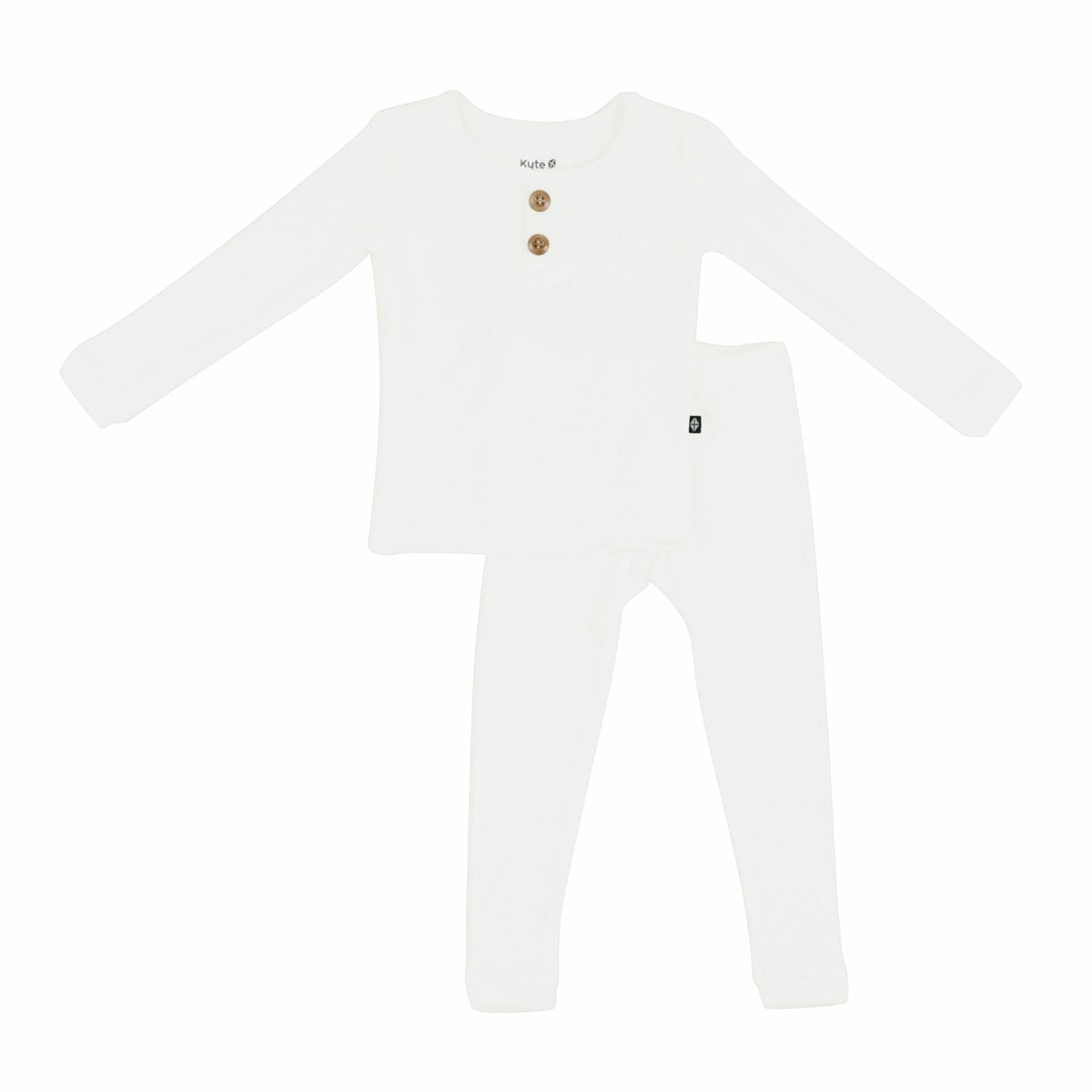 Kyte Baby Ribbed Henley Set in Cloud