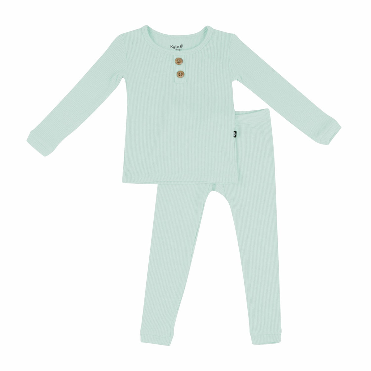Kyte Baby Ribbed Henley Set in Sage