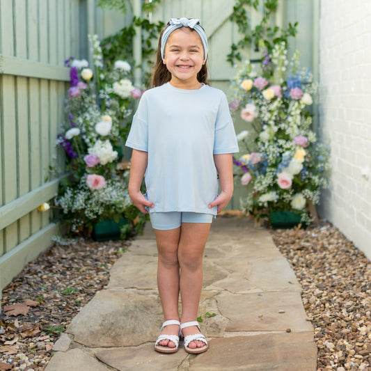 Kyte Baby Toddler Biker Short Set in Breeze