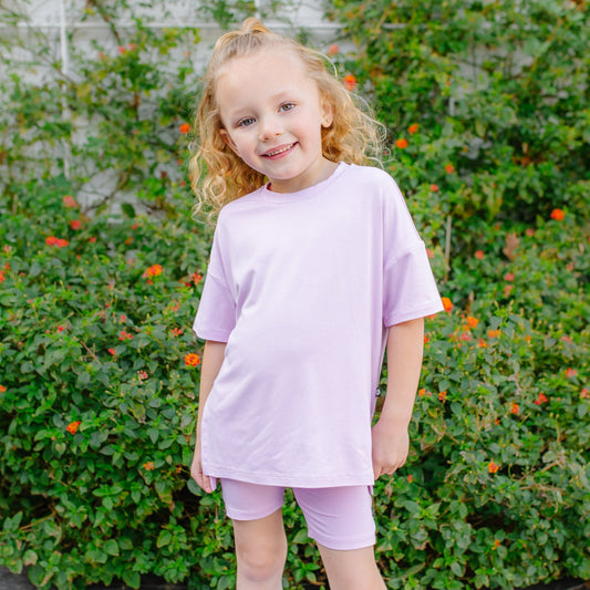 Kyte Baby Toddler Biker Short Set in Thistle