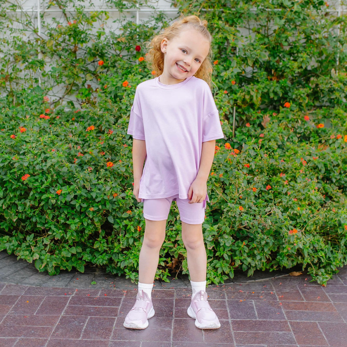 Kyte Baby Toddler Biker Short Set in Thistle