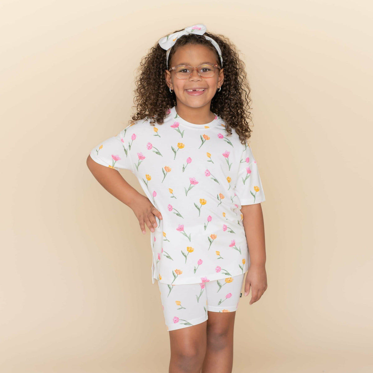 Kyte Baby Toddler Biker Short Set in Tulip