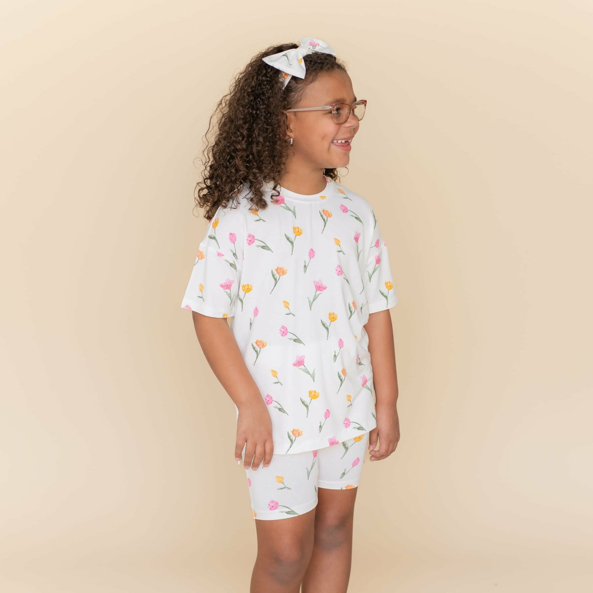 Kyte Baby Toddler Biker Short Set in Tulip