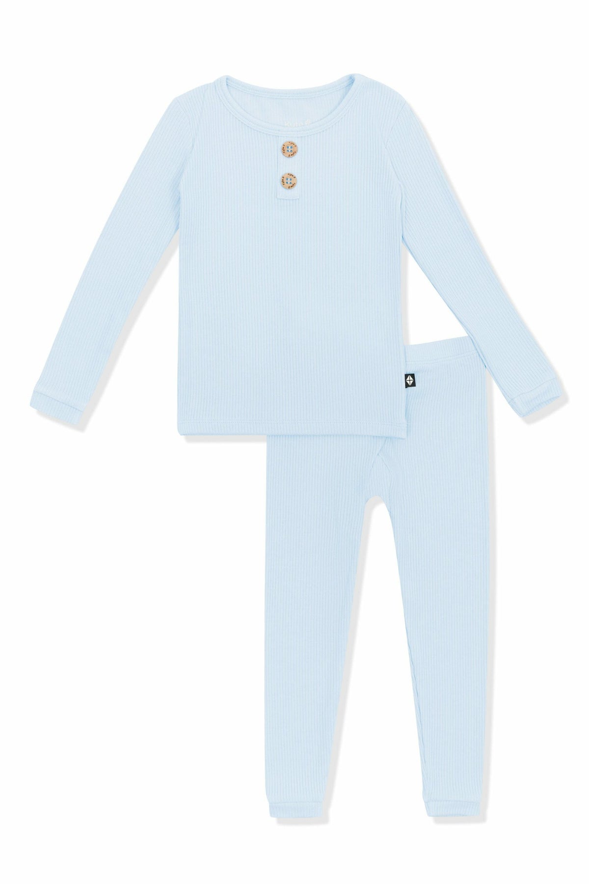 Kyte Baby Ribbed Henley Set in Breeze