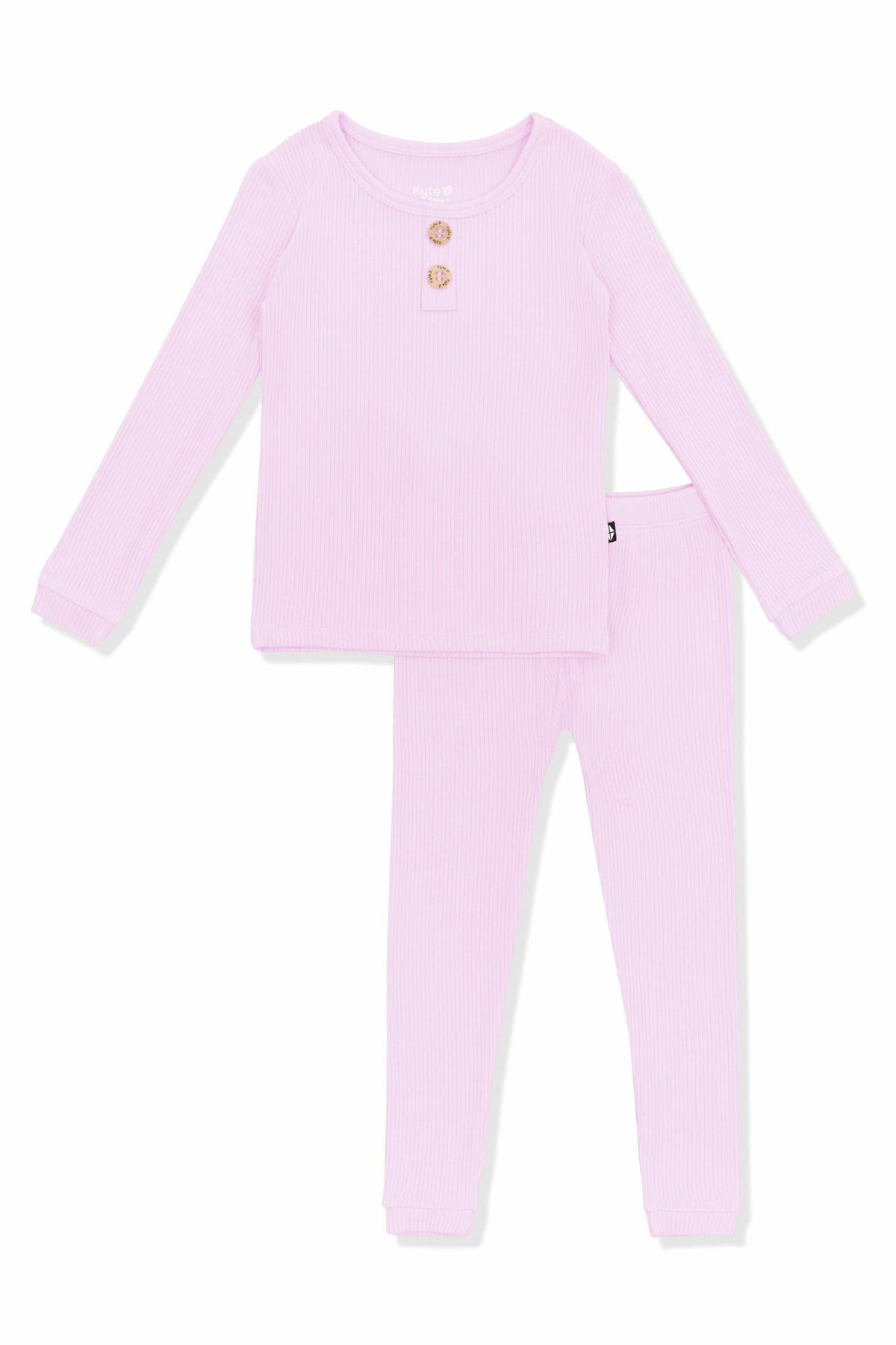 Kyte Baby Ribbed Henley Set in Thistle