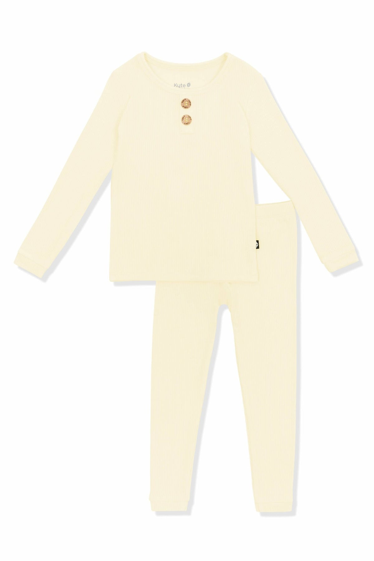 Kyte Baby Ribbed Henley Set in Chamomile
