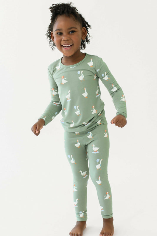 Kyte Baby Goose Print Children's Long Sleeve Pajamas