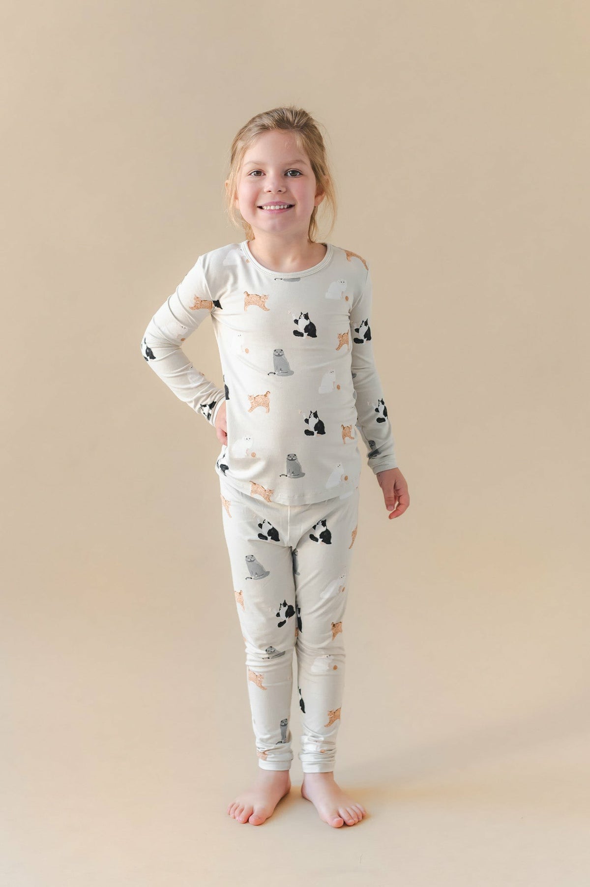 Kyte Baby Long Sleeve Pajamas in Fluffy Cat