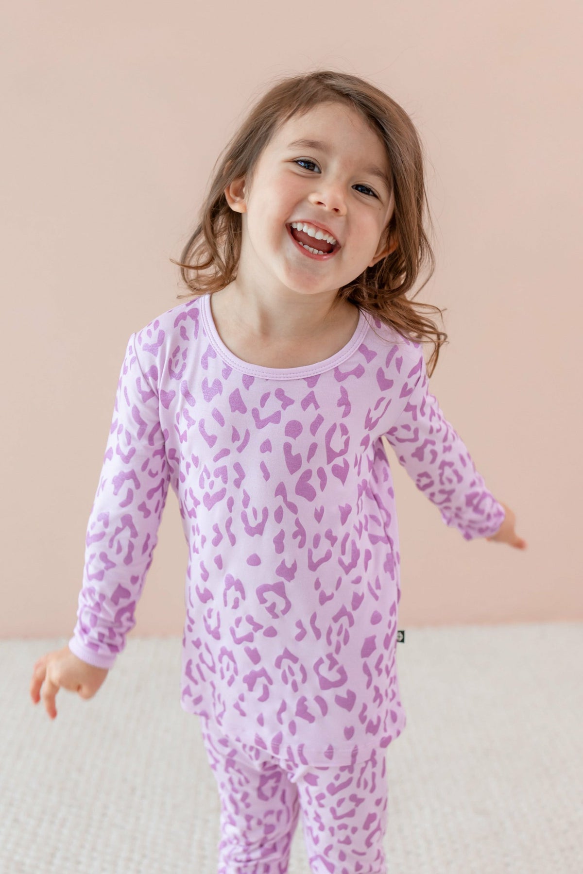 Kyte Baby Long Sleeve Pajamas in Thistle Leopard