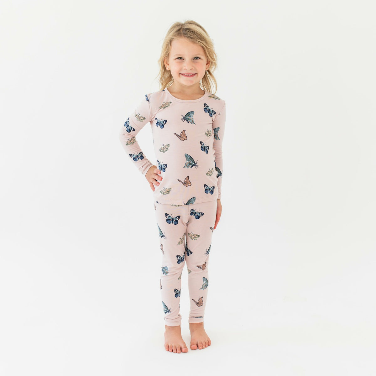 Kyte Baby Long Sleeve Pajamas in Blush Butterfly