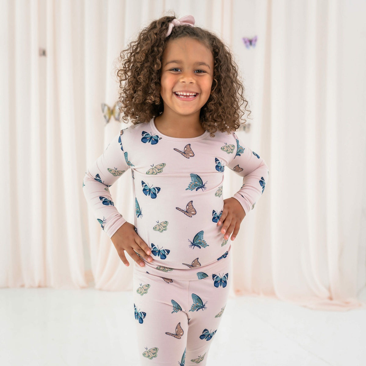 Kyte Baby Long Sleeve Pajamas in Blush Butterfly