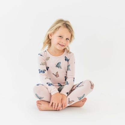 Kyte Baby Long Sleeve Pajamas in Blush Butterfly