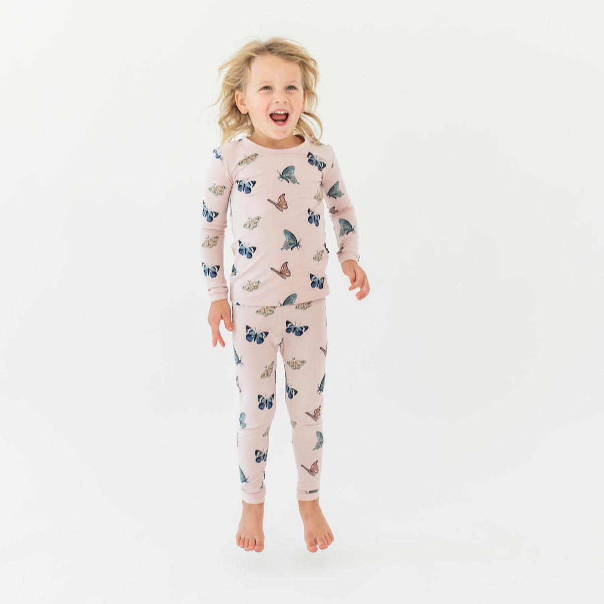 Kyte Baby Long Sleeve Pajamas in Blush Butterfly