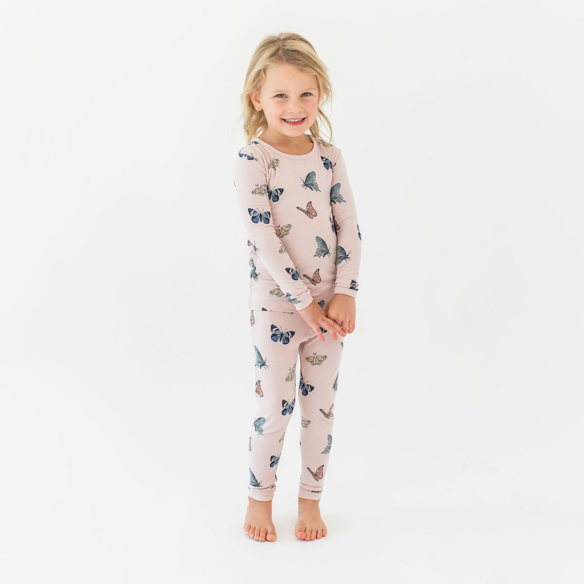 Kyte Baby Long Sleeve Pajamas in Blush Butterfly