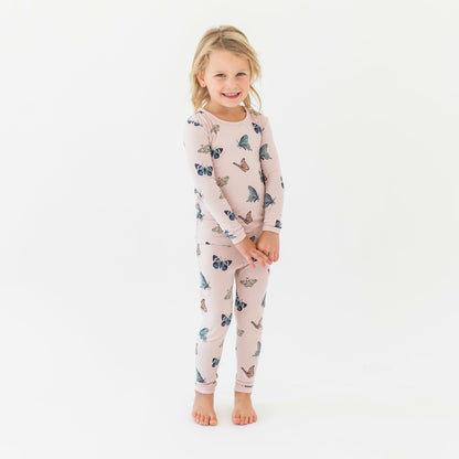 Kyte Baby Long Sleeve Pajamas in Blush Butterfly